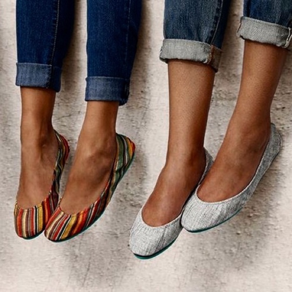 Vegan Silver Foldable Flats from Tieks by Gavriel